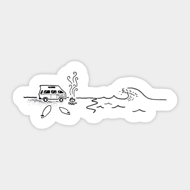 Van Life surf camp Sticker by MyVanLife